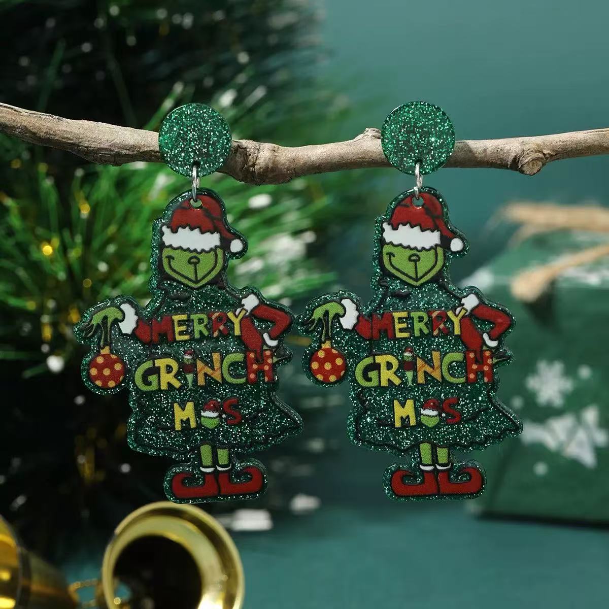 Christmas Earrings – Merry Grinchmas