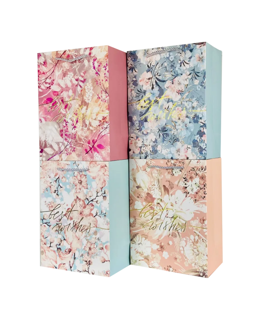 Paper Bag Floral Bronzing 12/Pk
