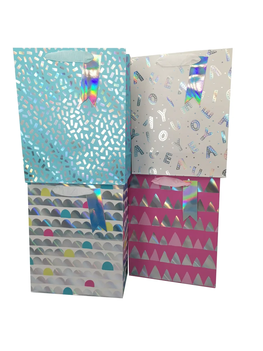 Paper Bag Glittery Collection 12/Pk