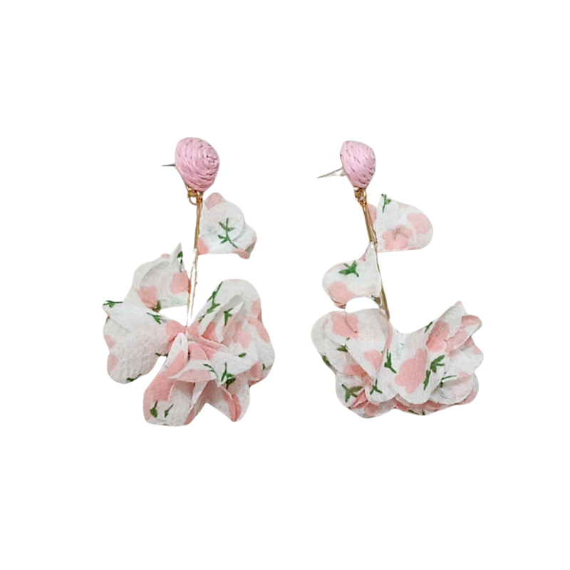 Pink Floral Dangle Earrings