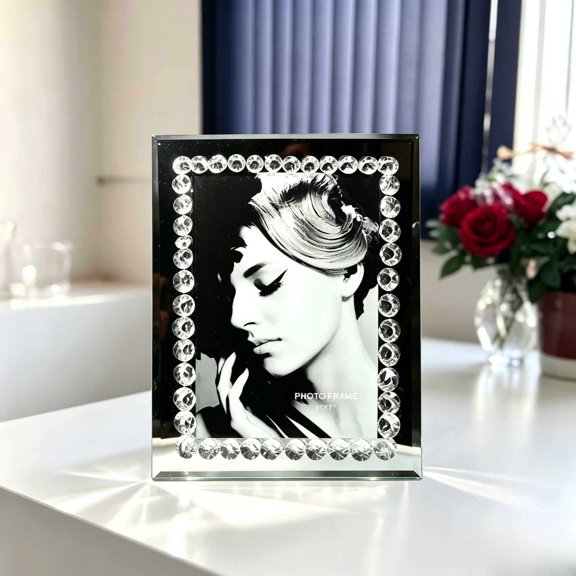 Glass Photo Frame with Diamond