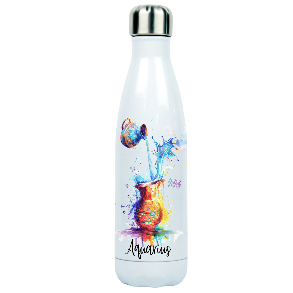 Designed Zodiac Stainless Vacuum Insulated Drinking Bottle 500ml - Aquarius