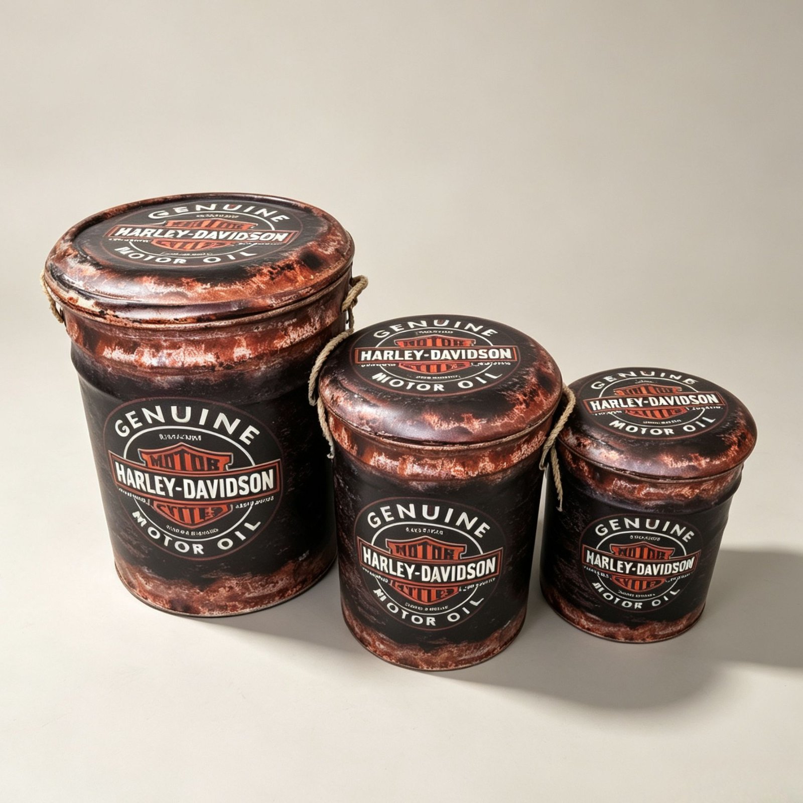 Tin Ottoman - Harley Davidson