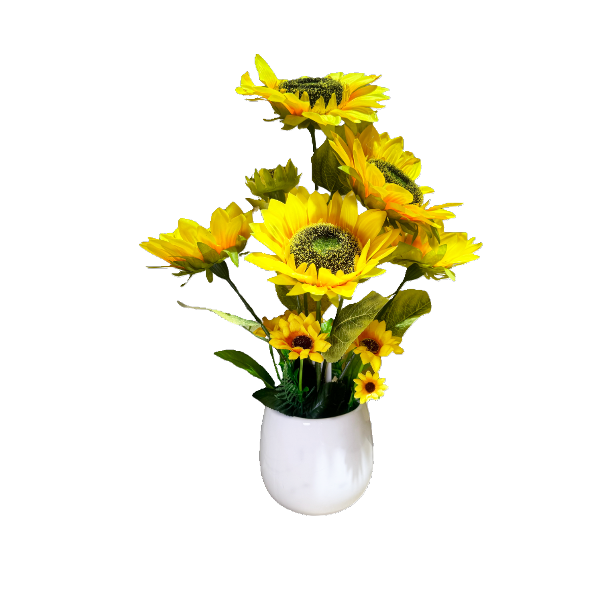 Sunflower in White Pot