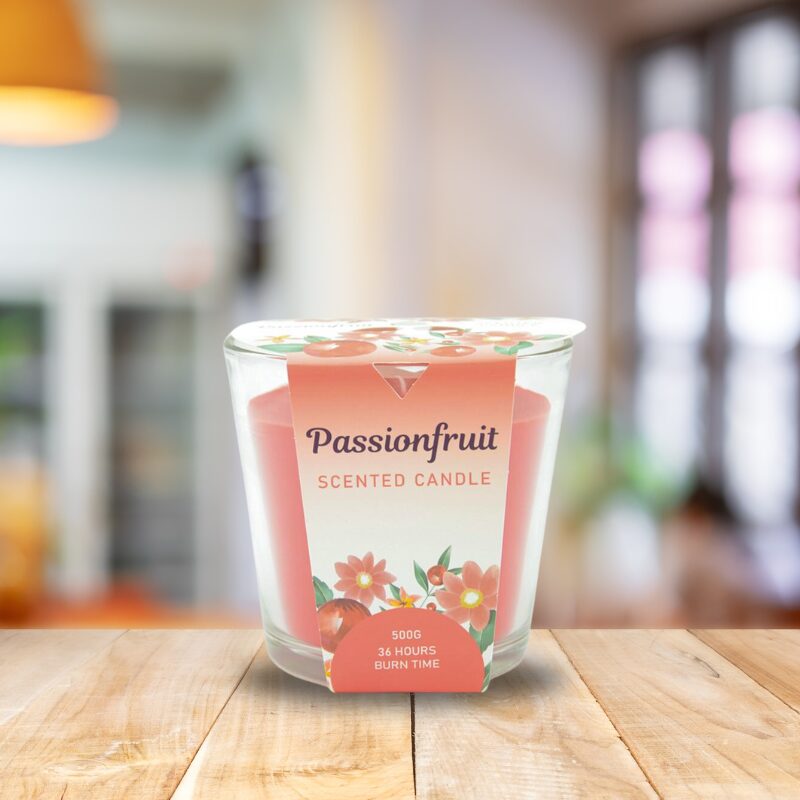 Aromart Glass Scented Candle – Passionfruit