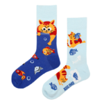 Odd Paired Socks - Cat & Fish