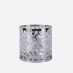 Metal Glass Candle Holder - Silver