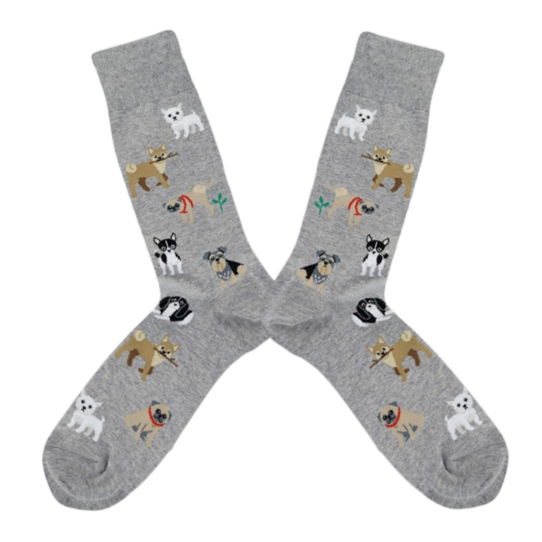 Paired Socks - Dog Party (Dark Grey)