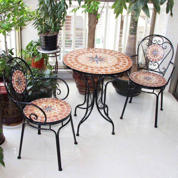 Garden Outdoor Mosaic Table and Chairs Set