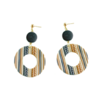 Soft Polymer Clay Hollow Circle Dangle Earrings