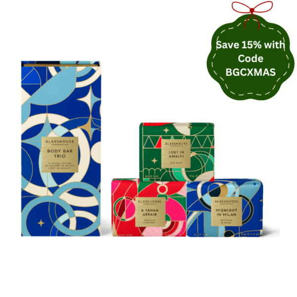 Glasshouse Christmas Limited Edition 3x95g Body Bar Trio Gift Set - Tahaa, Amalfi, Milan