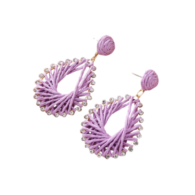 Purple Tear Drop Weave Earrings