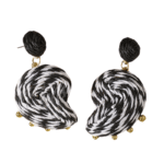 Zebra Pattern Rattan Earrings
