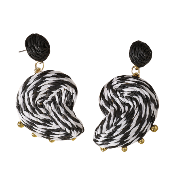 Zebra Pattern Rattan Earrings