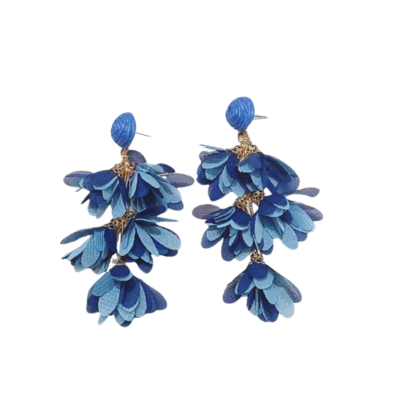 Mix Blue Floral Dangle Earrings