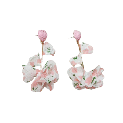 Pink Floral Dangle Earrings