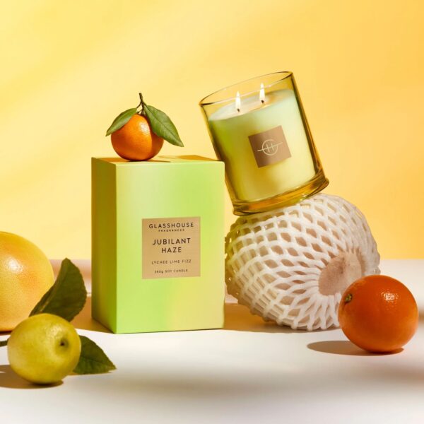 Glasshouse Limited Edition Jubilant Haze Triple Scented Soy Candle 380g - Image 2