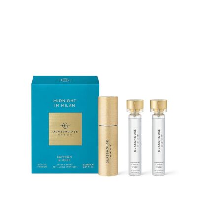 Glasshouse Eau de Parfum 3x19mL - Midnight in Milan Twist & Spray Refillable Atomiser
