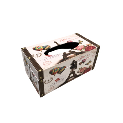 Vintage Tissue Box Case - Eiffel Tower Design