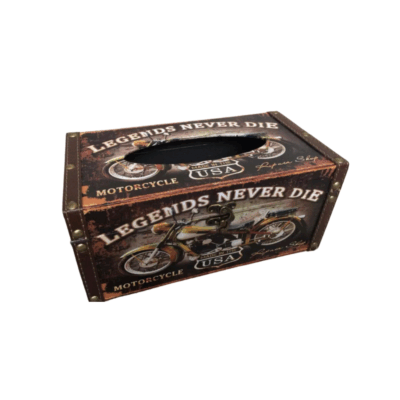 Vintage Tissue Box Case - Motorcycle