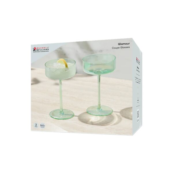 MW Glamour Coupe Glass Set of 2 Gift Boxed - Image 2