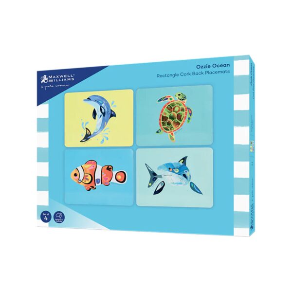 MW Pete Cromer Ozzie Ocean Cork Back Placemat Set of 4 Assorted Gift Boxed - Image 2