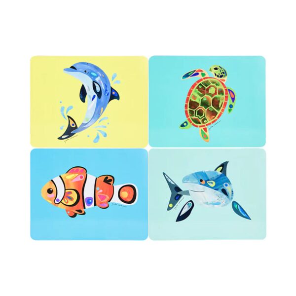 MW Pete Cromer Ozzie Ocean Cork Back Placemat Set of 4 Assorted Gift Boxed