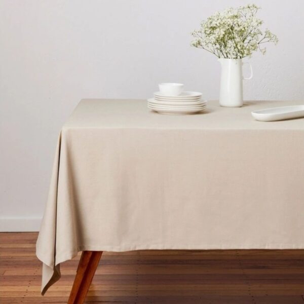 MW Cotton Classics Rectangular Tablecloth Pebble - Image 2