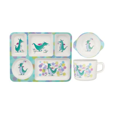 MW Jedda Robaard Magical Tales Melamine 3pc Dinner Set Dragon Gift Boxed