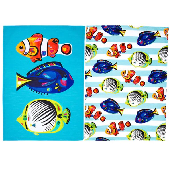 MW Pete Cromer Ozzie Ocean Cotton Tea Towel Set of 2 Gift Boxed - Image 2