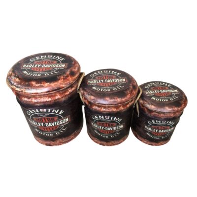 Tin Ottoman - Harley Davidson