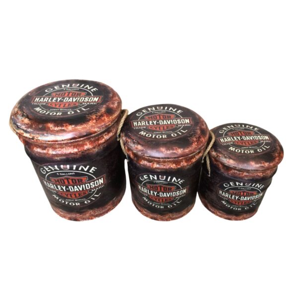 Tin Ottoman - Harley Davidson