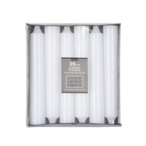 Dinner Candle 8x25cm Set of 6 -White