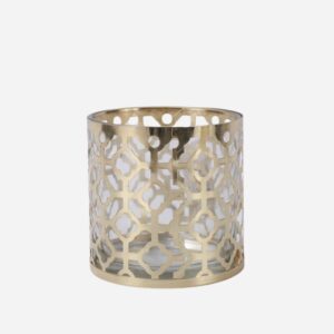 Metal Glass Candle Holder - Gold