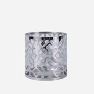 Metal Glass Candle Holder - Silver