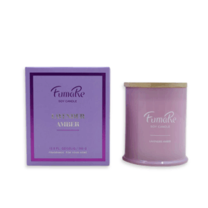 Fumare Scented Glass Candle With Nature Bamboo Lid - Lavender Amber