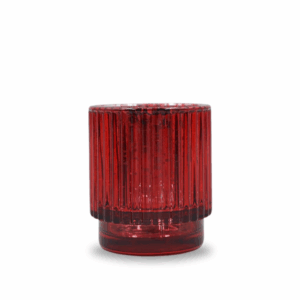 Coloured Glass Candle Holder - Red