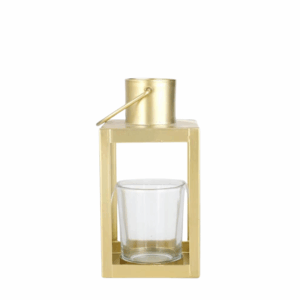 Metal Lantern Candle Holder - Gold