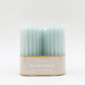 By Scents 7x15 cm Pillar Candle Set of 2 Grey