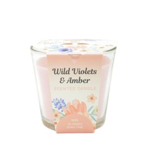 Aromart Glass Scented Candle – Wild Violet & Amber