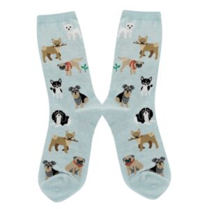 Paired Socks - Dog Party (Light Grey)
