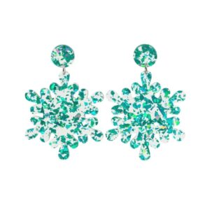 Christmas Earrings - Blue Snowflake