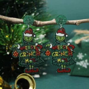 Christmas Earrings - Merry Grinchmas