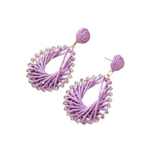 Purple Tear Drop Weave Earrings