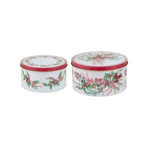 MW Festive Flora Cake Tin 20&24cm Set of 2 Gift Boxed