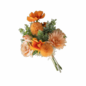Artificial Flower Bouquet - Apricot Posy 35.5cm