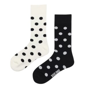 Odd Paired Socks - Black & White Dots