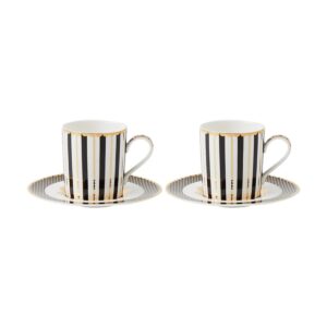 Maxwell & Williams Teas & C’s Regency Demi Cup & Saucer Set of 2 Gift Boxed in Black