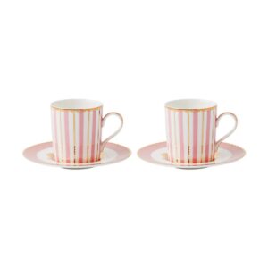 Maxwell & Williams Teas & C’s Regency Demi Cup & Saucer Set of 2 Gift Boxed in Pink